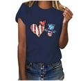 thumbnail image 2 of Fartey American Flag Heart Shirt for Women 4th of July Short Sleeve Patriotic Tops Soft Comfy Summer Crew Neck Print Tees Dressy Casual Memorial Day T-Shirts Navy XXXL, 2 of 4