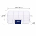 thumbnail image 3 of Detachable Transparent Plastic Compartment Organizer, 4.2 x 2.6 x 0.9in Clear Jewelry Storage Box for Small Parts and Beads, Fishing Gear Container with Dividers H, 3 of 6