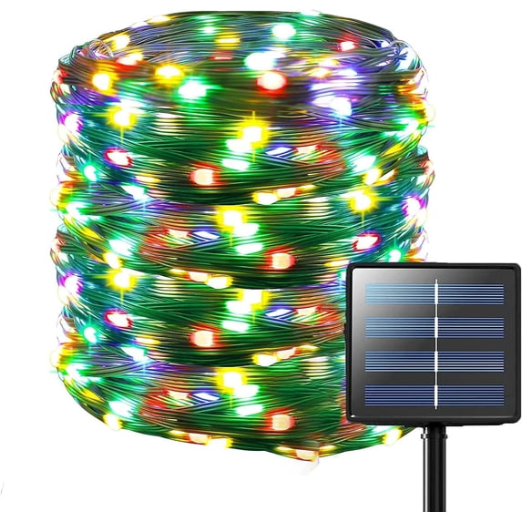 LINLIN Solar String Lights Outdoor,Waterproof LED Solar Powered Fairy Lights,Solar Christmas Lights PVC Rope Light for Wedding Halloween Garden Party Decorations