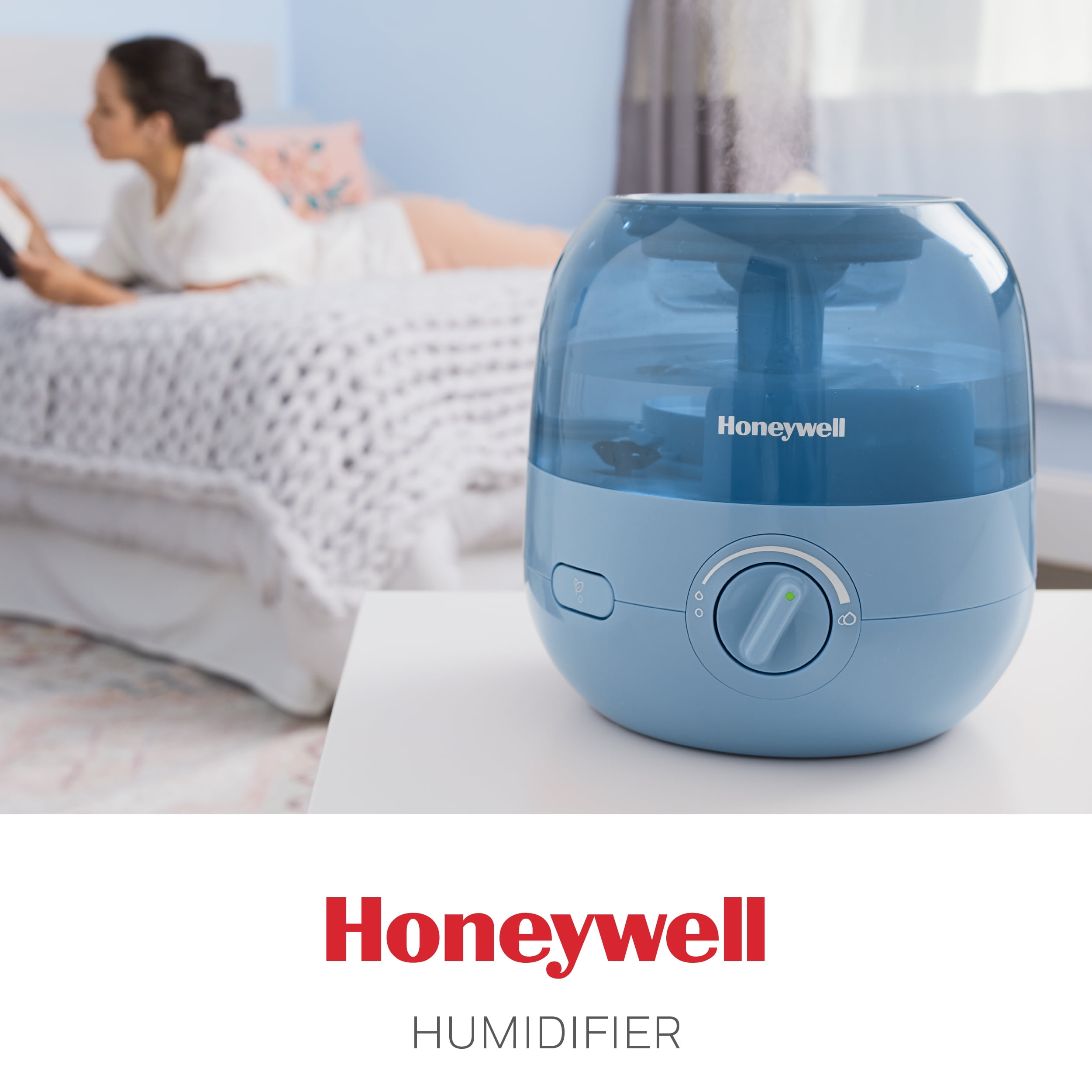 Honeywell Mini Cool Mist Humidifier for Bedroom or Office, Blue, 200 sq ft, HUL525L