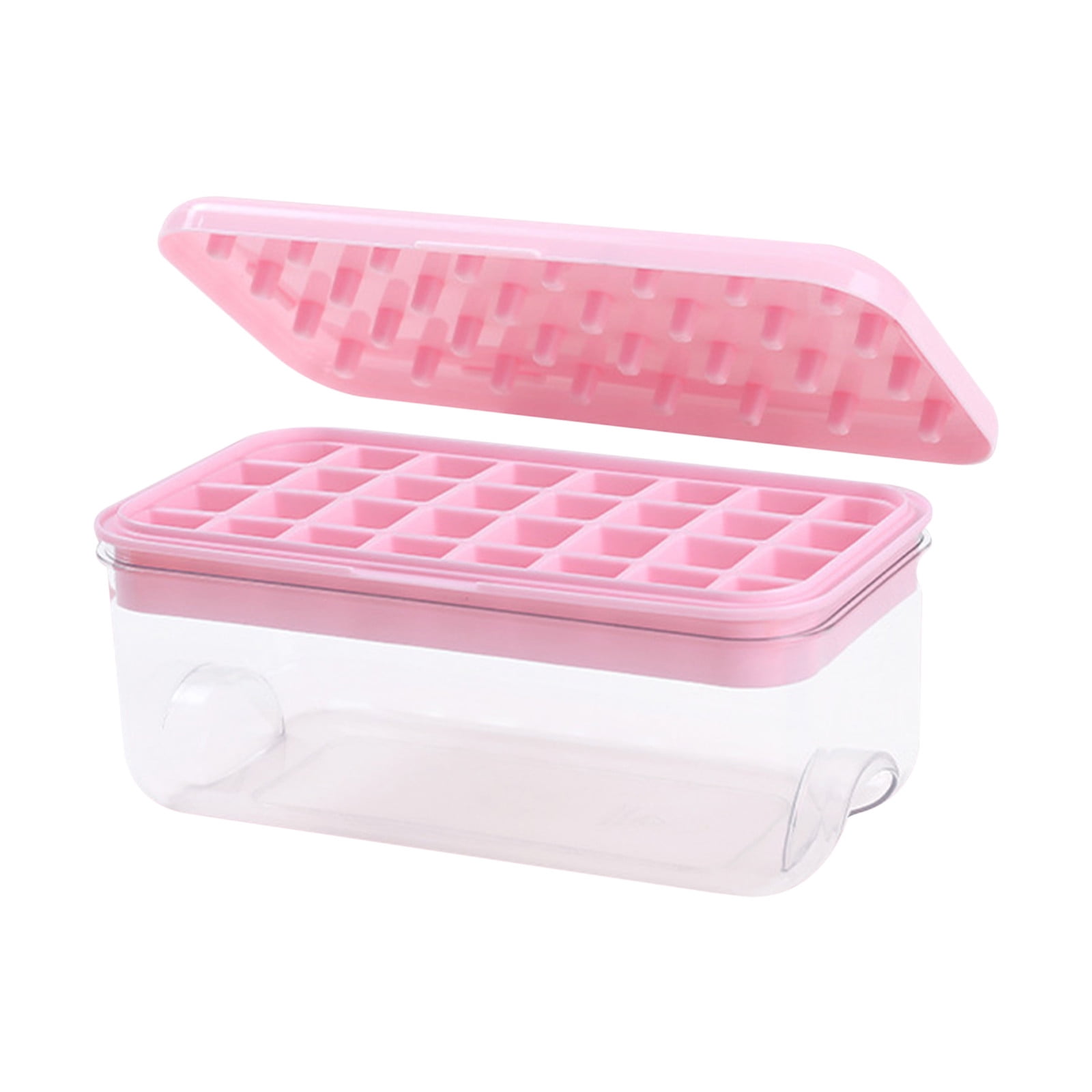 Easy Release Silicone 32 Ice Cuber Tray with Press lid and Bin
