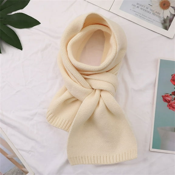 Duoif Winter Scarf for Women Warm Solid Color Scarf for Women Autumn and Winter Solid Color Patch Versatile and Fashionable Knitted Scarf for Men Beige