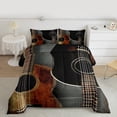 thumbnail image 2 of Feelyou Vintage Wooden Guitar Bedding Comforter Set, Pop Hip Hop Music Twin Comforter Sets, Teen Boy Girl Kid Reversible Bedding Set, Luxury Bedroom Decor, 2 Pieces, 2 of 8