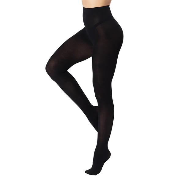 DUCMODA Womens 80 Denier Opaque High Waist Tights, Women's Soft Solid Color Footed Pantyhose