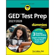 GED Test Prep 2027 / 2028 for Dummies: Book + 3 Practice Tests & Flashcards Online, (Paperback)