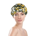 thumbnail image 2 of Yellow Green Camouflage Shower Cap, Reusable Bath Hair Hat for all Hair Lengths Hair Cover with Elastic Band Double Waterproof Layers Bathing Hat, 2 of 5