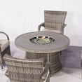 thumbnail image 6 of Direct Wicker Round 42" Gas Fire Pit Table with Rattan Chairs 5 Pieces Outdoor Conversation Set-Grey, 6 of 6