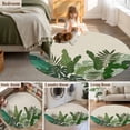 thumbnail image 5 of Round Rugs 3Ft, Palm Leaves Tropical Round Area Rug Washable Indoor Throw Carpet, Beige Summer Watercolor Botanical Small Non Slip Circle Rug for Bedroom Living Room Home Decor Aesthetic, 5 of 8