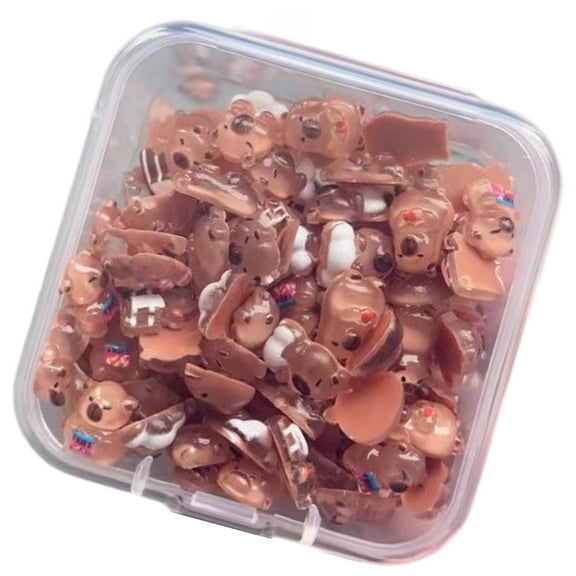 lixuesong 100 Piece Miniature Capybaras Collectibles Figurines Decors Nails Art Flatback Charms Dollhouses Garden Landscape