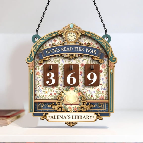 Personalized Vintage Books Read Tracker, Books Read This Year Counter, Custom Library Shelf Decor, Gift for Readers & Book Lovers