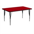 thumbnail image 2 of Bowery Hill Table d'Activités Rectangulaire en Rouge-30,13"Hx72"Wx30"D, 2 of 2