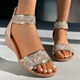 thumbnail image 4 of Dakaela Women's Wedge Sandals Ankle Strap Summer Dress Shoes Sequin Comfortable Open Toe Casual Sandal, 4 of 6