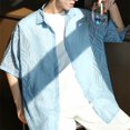 thumbnail image 4 of Men Summer Thin Hollow Sunscreen Short Sleeve Shirt Casual Loose High Street Top, 4 of 11