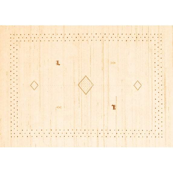 Ahgly Company Indoor Rectangle Solid Orange Modern Area Rugs, 7' x 10'