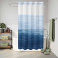 thumbnail image 6 of No Hook Shower Curtain with Built-in Rings - Haze Blue White Brush Stroke Textured Washable Waterproof Fabric Bathroom Curtains for Hotel,Rentals, Stall 54 X 78 Inch , Abstract Modern, 6 of 9