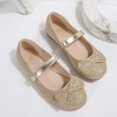 thumbnail image 6 of Rexoro Girls' Mary Jane Flats Kid Party Dress Shoes Princess Girl Shoes with Bow & Decor for Wedding Birthday Gold Glitter 11 Little Kid, 6 of 6