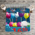 thumbnail image 3 of Ambesonne Colorful Quilted Bedspread Set 3 Pcs, 16 Party, Queen Size, Multicolor, 3 of 3