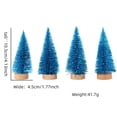 thumbnail image 2 of 4 PCS Mini Christmas Trees, Artificial Christmas Tree Bottle Brush Trees Christmas, Sisal Snow Trees with Wooden Base for Christmas Decor Christmas Party Home Table Craft blue, 2 of 9