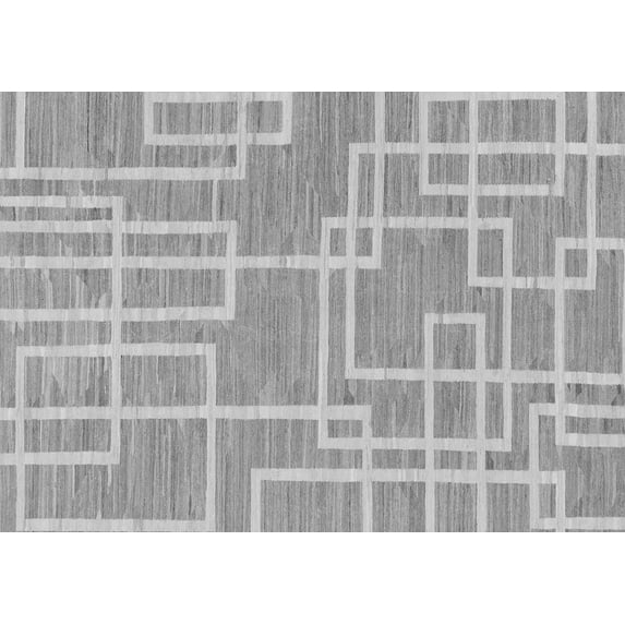 Ahgly Company Indoor Rectangle Abstract Gray Modern Area Rugs, 6' x 9'