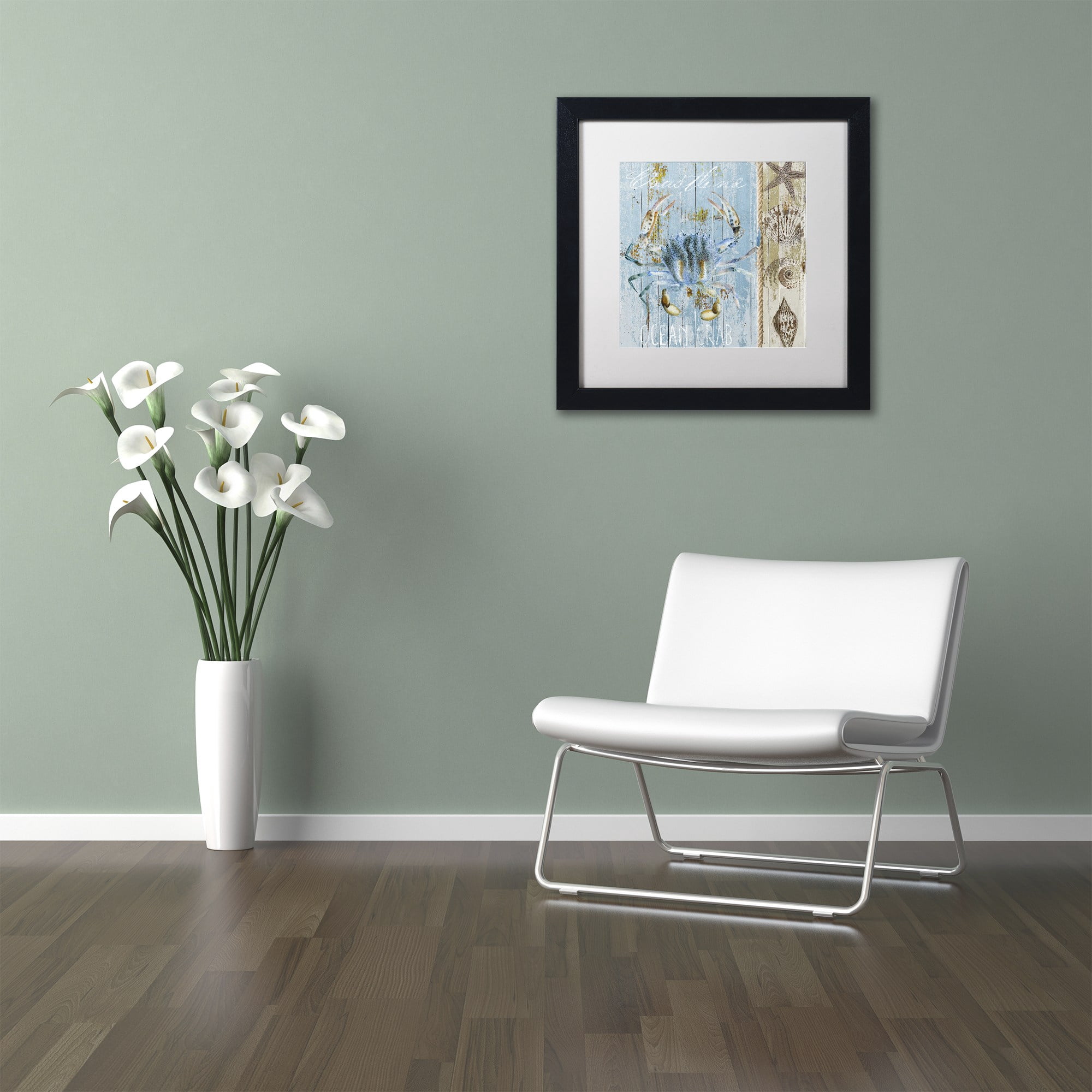 "Blue Crab II" Canvas Art by Color Bakery, White Matte, Black Frame