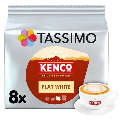 Tassimo Kenco Flat White Coffee Pods, 8 pods per pack, British Import (Pack of 3)