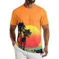 thumbnail image 2 of Youpwaven Men's Hawaii Tropical Graphic T-Shirt, All-over Palm Tree Sunset Print Summer Tee, Casual Short Sleeve Crew Neck Beach Top, Soft Vacation Apparel, 2 of 7