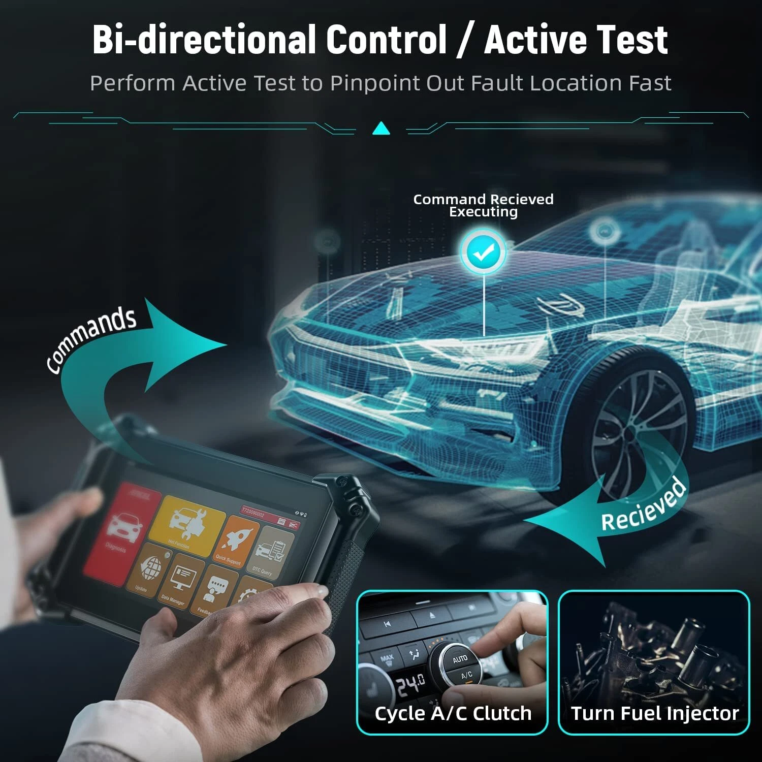 ANCEL V6 OBD2 Scanner, Full System Car Diagnostic Scanner with 15 Reset Service, Active Test, IM-MO Key, ECU/Oil Reset, Bidirectional Diagnostic Tool Code Reader, 2 Years Free Update