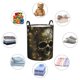 thumbnail image 4 of Balery Vintage Gold Leaf Skull Cesta de ropa redonda con asas, impermeable, independiente, para ropa, juguetes, dormitorio y familia-Small, 4 of 6