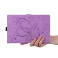thumbnail image 7 of ELEHOLD for iPad Air 13 inch 2024 Leather Case,Embossed Butterfly Pattern Folio Flip Smart Case Card Slots Kickstand Magnetic Clasp ShockAirof Case for iPad Air 13" 2024,Purple, 7 of 7
