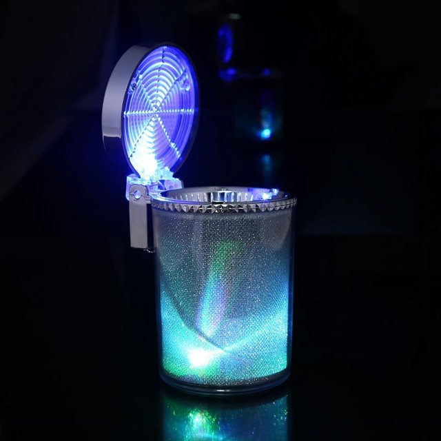 Esho LED Light Car Ashtray, 10Pcs, Luminous Glow in the Dark, Cylinder Container Holder Cup