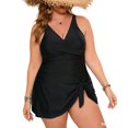 thumbnail image 6 of YUEHUA Women's Plus Size Bathing Suit One-Piece Swim Dress Swimsuits Ruffle V Neck Swimwear, 6 of 7