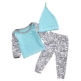 thumbnail image 2 of Set/3 Piezas Conjunto de Ropa de Bebé Recién Nacido Sombrero de Pantalones de de Ropa de Niños 0-24 18-24 meses Hugo Niño Pantalones Set, 2 of 10