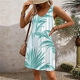thumbnail image 4 of Ovzne Robes pour Femmes Robe d'Été Mode d'Été pour Femmes Plage Poche Imprimée Sans Manches Robe Col en V Robe d'Été Imprimée Liquidation, 4 of 7