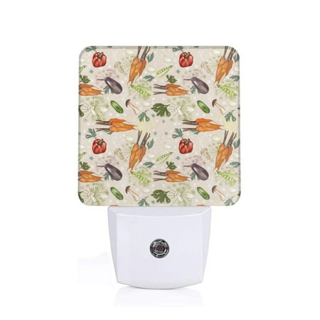 

Sigee Cute Vegetables for Night Lights Plug into Wall Dusk to Dawn Sensor Warm White Led Night Light 0.5W for Kid Hallway