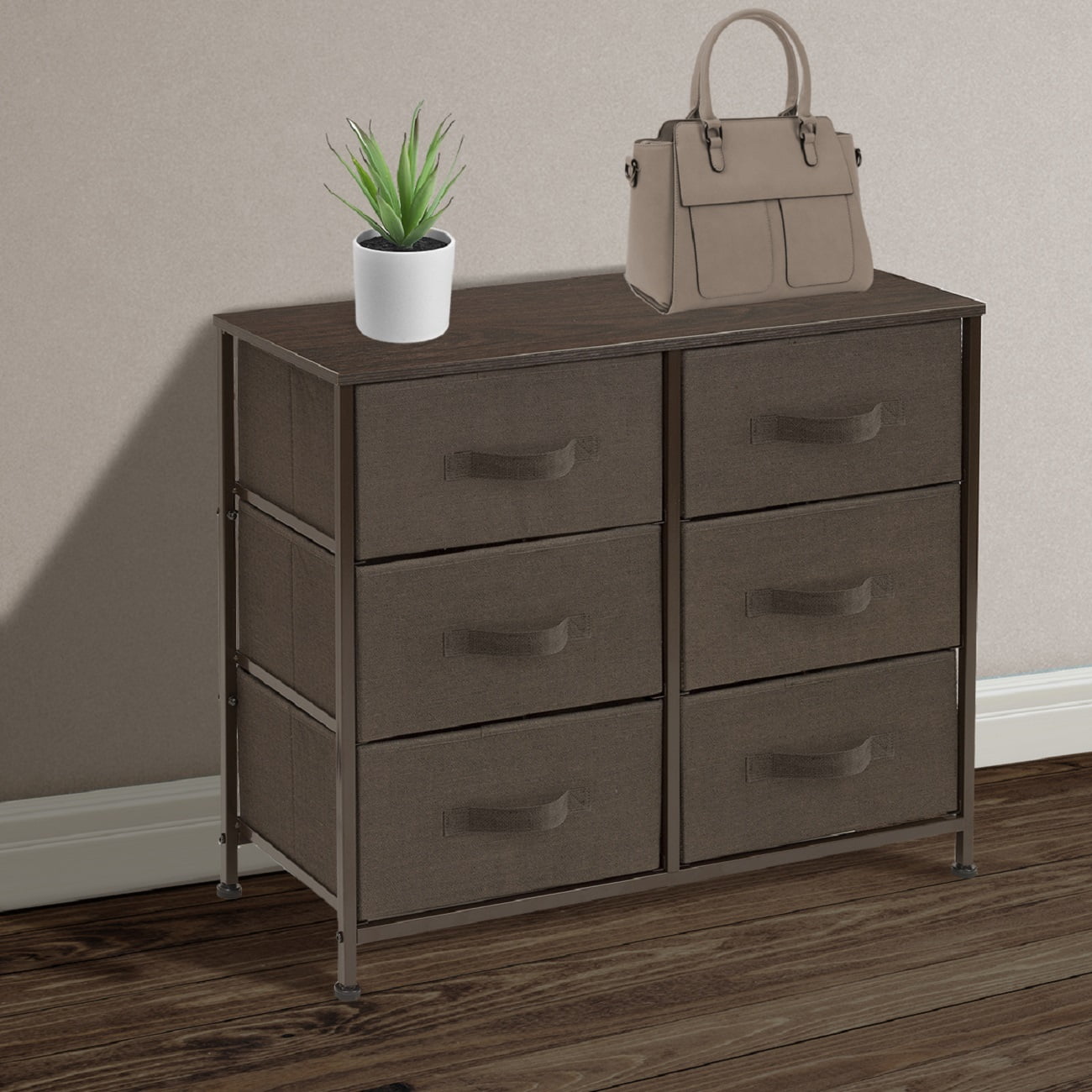 Sorbus 5 Drawer Dresser, Brown, Compact Storage Unit for Bedroom, Office, and Nursery