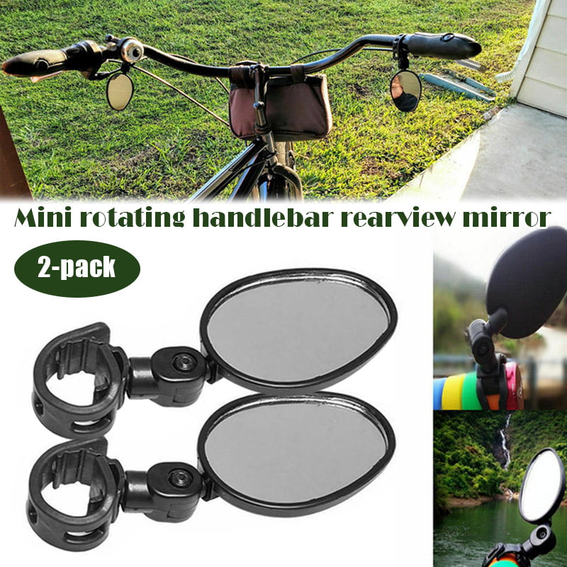 Bicycle Bike 2 Mirror Rear View Handlebar Rearview Cycling Adjustable Road Glass 
