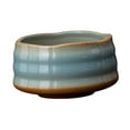 thumbnail image 3 of Tazón de té de cerámica, artesanía, de 500 ml Ceremonía de té Chawan tazón de té de tazón para mezclar para amigos de la familia regalo Ondulación del agua azul, 3 of 8