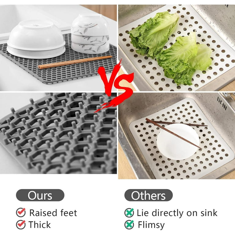 1pc Silicone Kitchen Drain Mat, Cup Mat, Sink & Table Heat