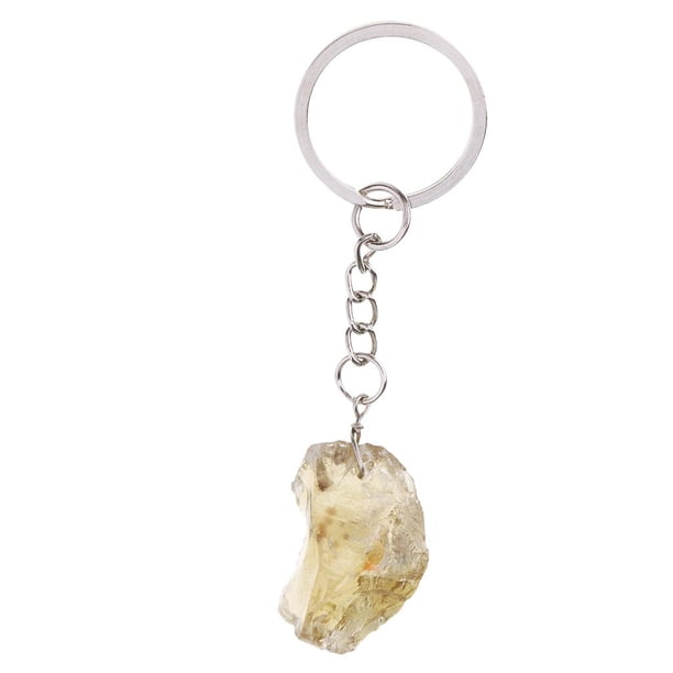 de Piedras Crudas Natural Llavero de Bolsa Colgante Decorativo para Hogar Coche Amarillo