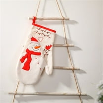 AuroraX Cute Christmas Oven Mitts, Heat Resistant Gloves for Baking and Cooking, Holiday Kitchen Mitts for Christmas Baking