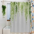 thumbnail image 3 of Sage Green Shower Curtain Set, Waterproof Shower Curtains for Bathroom, Summer Botanical Leaves Watercolor Washable Fabric Cloth Bath Curtain for Bathtub Decoration with Hooks 48x72 Inches, 3 of 9