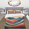 thumbnail image 2 of Designart "Minimalist Sunrise Spectrum Landscape" Meadow Bedding Covert Set - Landscapes Blue Traditional Bed Set With 2 Shams, 2 of 5