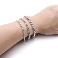 thumbnail image 4 of Fashion Stainless Steel Men Curb Cuban Chain Bracelet Women Bracelet On Hand For Couple Unisex Wrist Hand Jewelry Gift Party, 4 of 5