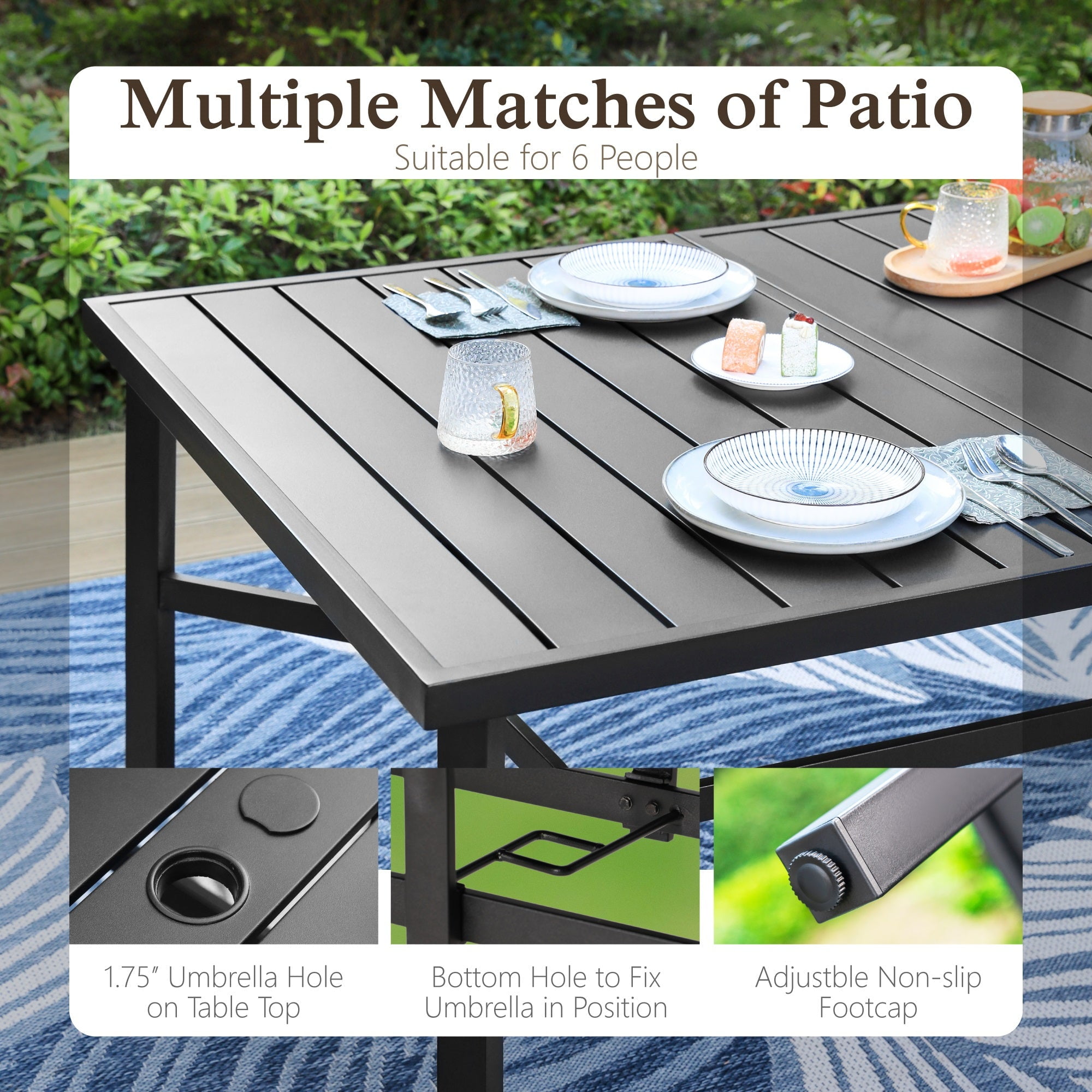 Sophia&William 9-Piece Aluminum Outdoor Patio Dining Set Textilene Stackable Chairs & 83" Metal Table Furniture Set, Beige