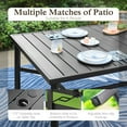 thumbnail image 5 of Sophia & William 83" Outdoor Dining Table for 8 Metal Patio Table with Umbrella Hole, Black, 5 of 8