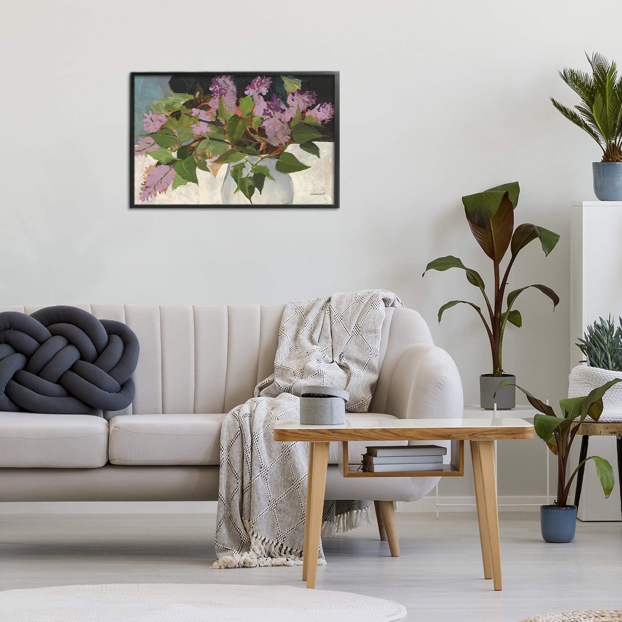 Stupell Industries June Lilacs Bouquet Black Framed Giclee Art, design by Katherine Lovell