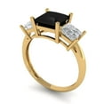 thumbnail image 2 of 2.5 ct Princess Cut Natural Onyx Three-Stone Engagement Ring for Women in 18K Yellow Gold, 2 of 5