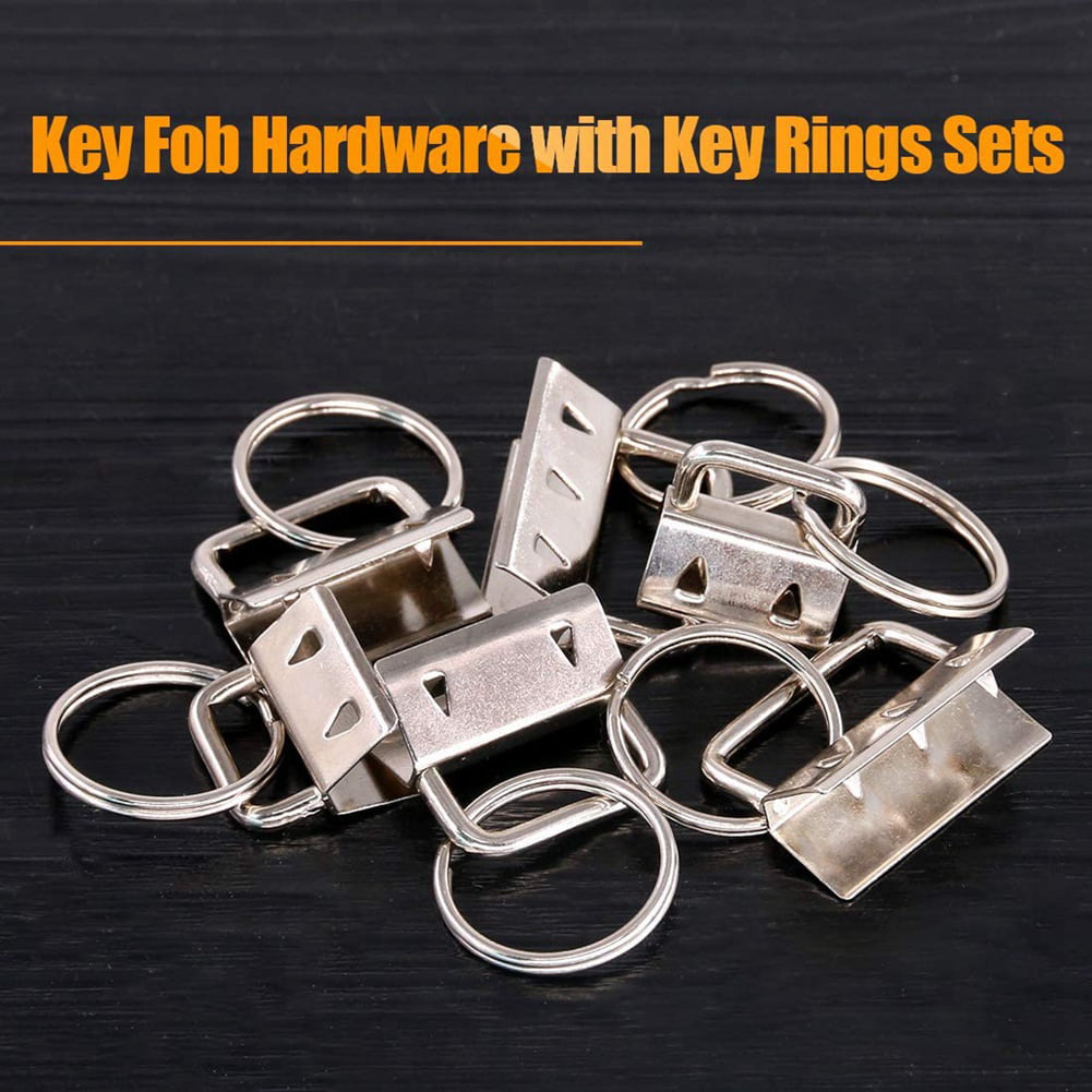 Key Fob Hardware Key Chain Fob Wristlet Hardware with Key Ring for Lanyard 