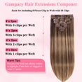 thumbnail image 4 of Extensiones de cabello humano real Gampacy con clip, 20 cm, 4 of 8