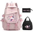 thumbnail image 1 of 3Pcs/set Hello Kitty Anime Backpack for Girl Boy Children Lunch Bags Student Teenager Bookbag Schoolbag Knapsack Women Rucksack, 1 of 5